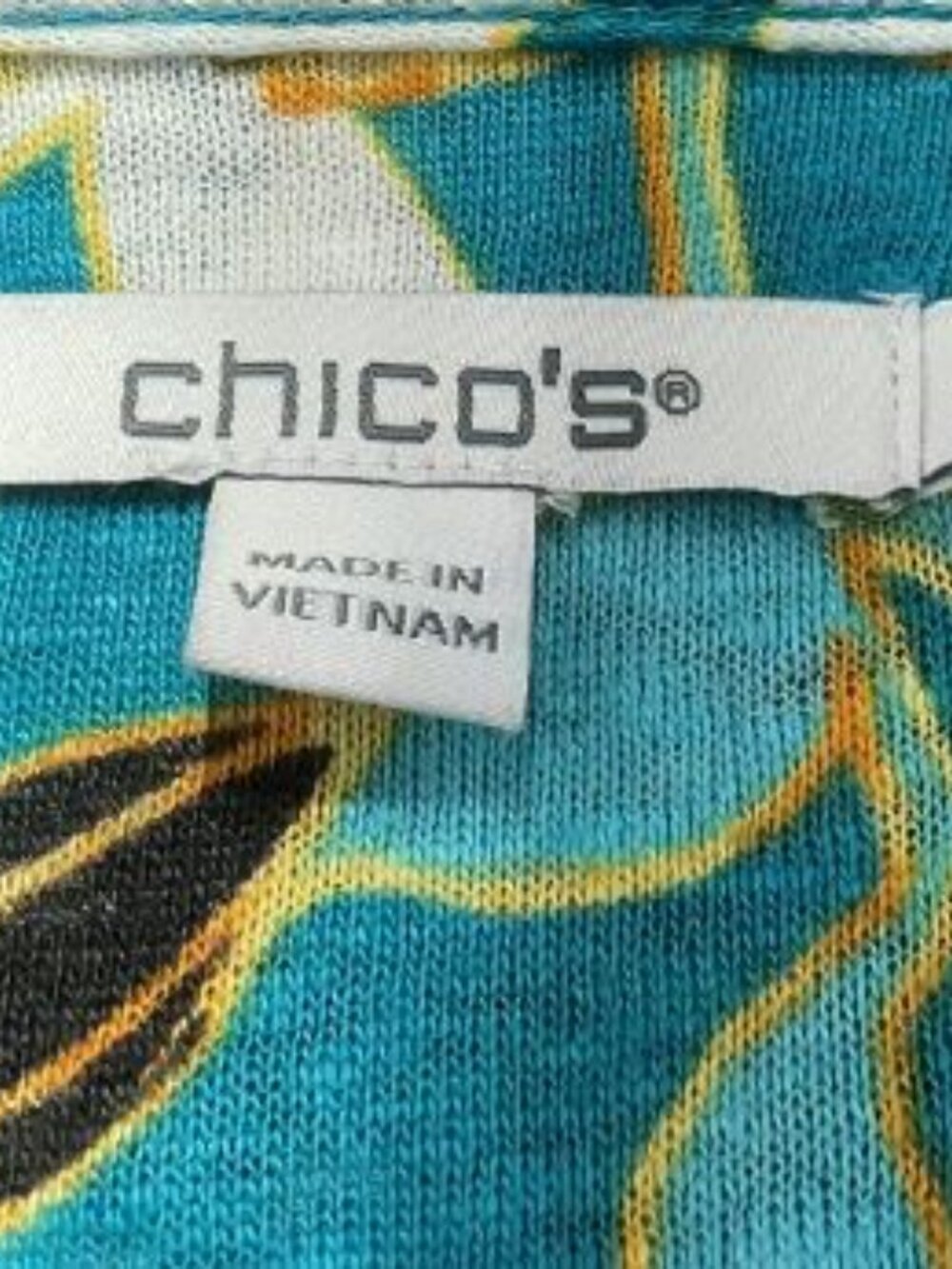 Chico's Tropical Print Top size 3 US XL 16 - Picture 4 of 4